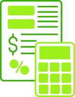 Expense Calculation Green Tone Icon vector