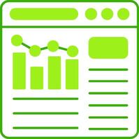 Data Analytics Green Tone Icon vector