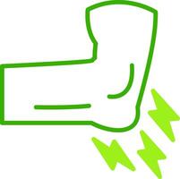 Elbow Pain Green Tone Icon vector