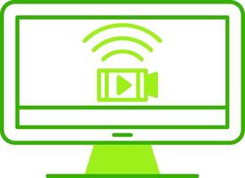 Monitoring Green Tone Icon vector