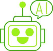 Ai Assistant Green Tone Icon vector