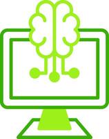 Artificial Intelligence Green Tone Icon vector