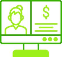 OnGreen Tone Coaching Green Tone Icon vector