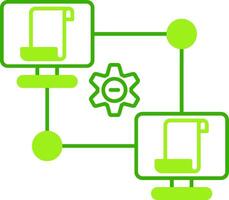 Data Remote Access Green Tone Icon vector