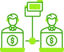 Remote Access Of Files Green Tone Icon vector