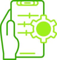 Setting Green Tone Icon vector