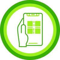 Qr Scan Green Tone Circle Icon vector