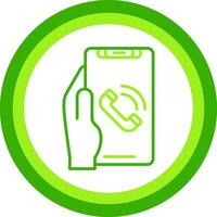 Phone Call Green Tone Circle Icon vector