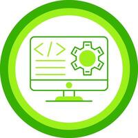 Website Builder Green Tone Circle Icon vector