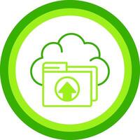 Cloud Upload Green Tone Circle Icon vector