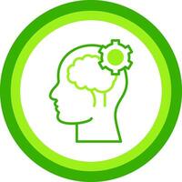 Cognitive Function Green Tone Circle Icon vector