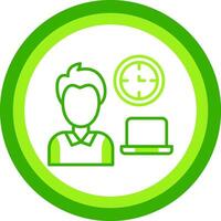 Working Hours Green Tone Circle Icon vector