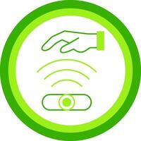 Hand Sensor Green Tone Circle Icon vector