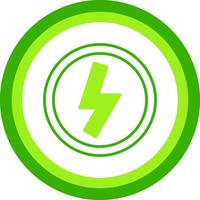 Lightning Green Tone Circle Icon vector