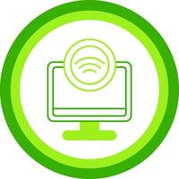 Internet Access Green Tone Circle Icon vector