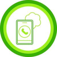 Cloud Based Calling Green Tone Circle Icon vector