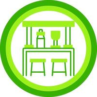Bar Green Tone Circle Icon vector