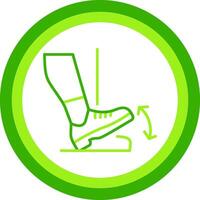 Toe Drop Green Tone Circle Icon vector