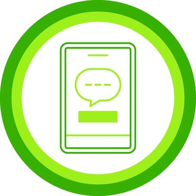Phone Message Green Tone Circle Icon