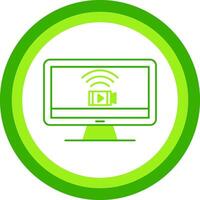 Monitoring Green Tone Circle Icon vector
