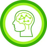Neural Circuit Green Tone Circle Icon vector