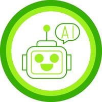 Ai Assistant Green Tone Circle Icon vector