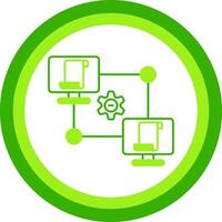 Data Remote Access Green Tone Circle Icon vector