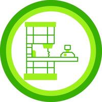 Band Saw Green Tone Circle Icon vector