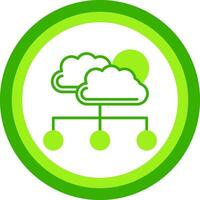 Cloud Green Tone Circle Icon vector