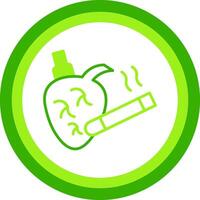 Smoking Green Tone Circle Icon vector