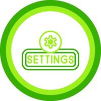 Setting Green Tone Circle Icon vector