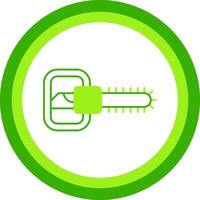 Chainsaw Green Tone Circle Icon vector