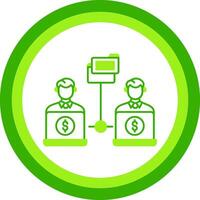 Remote Access Of Files Green Tone Circle Icon vector