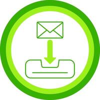 Inbox Green Tone Circle Icon vector