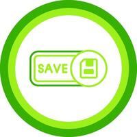 Save Green Tone Circle Icon vector