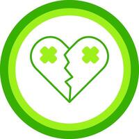 Broken Heart Green Tone Circle Icon vector