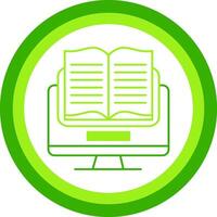 E Learning Green Tone Circle Icon vector