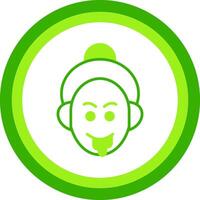 Drooling Green Tone Circle Icon vector