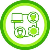 Remote Job Green Tone Circle Icon vector
