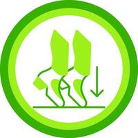 Toe Stand Green Tone Circle Icon vector