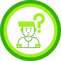 Confusion Green Tone Circle Icon vector