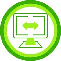 Gap Measurement Green Tone Circle Icon vector