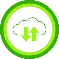 Cloud Upload And Download Green Tone Circle Icon vector