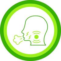 Cough Green Tone Circle Icon vector