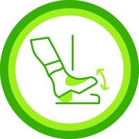 Toe Drop Green Tone Circle Icon vector