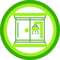 Shower Room Green Tone Circle Icon vector