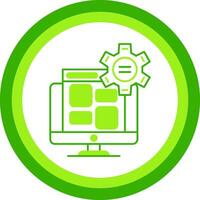 Website Builder Green Tone Circle Icon vector