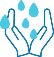 Sweaty Hands Blue Tone Icon vector
