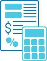 Expense Calculation Blue Tone Icon vector