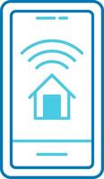 Smart Home Monitoring Blue Tone Icon vector